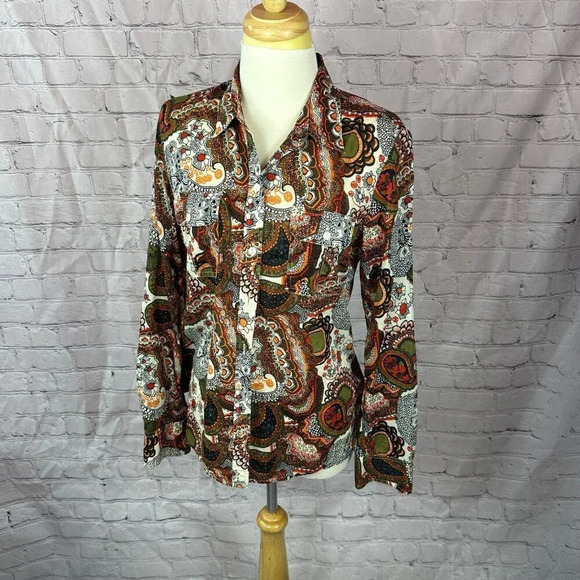 Lucky Brand Tops - lucky brand button front top boho paisley print size medium